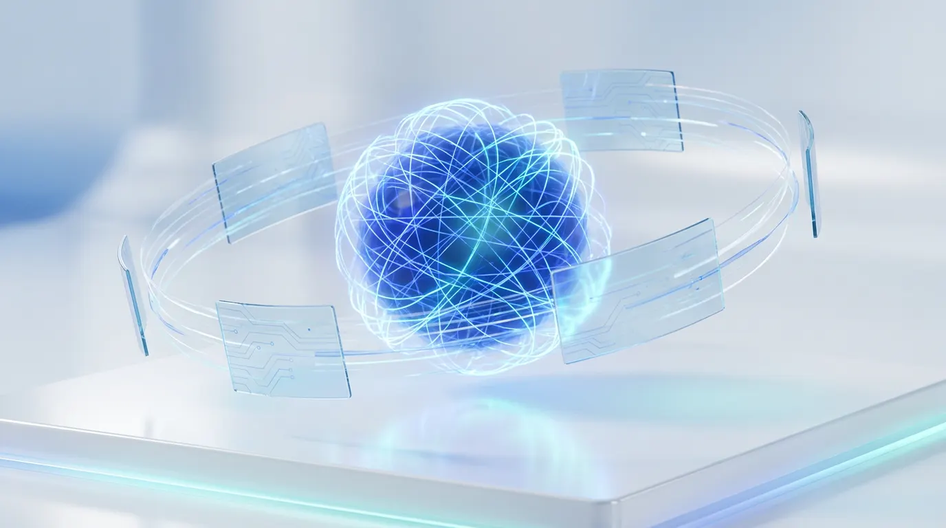 Representación abstracta del núcleo de inteligencia artificial de CALIFICADO